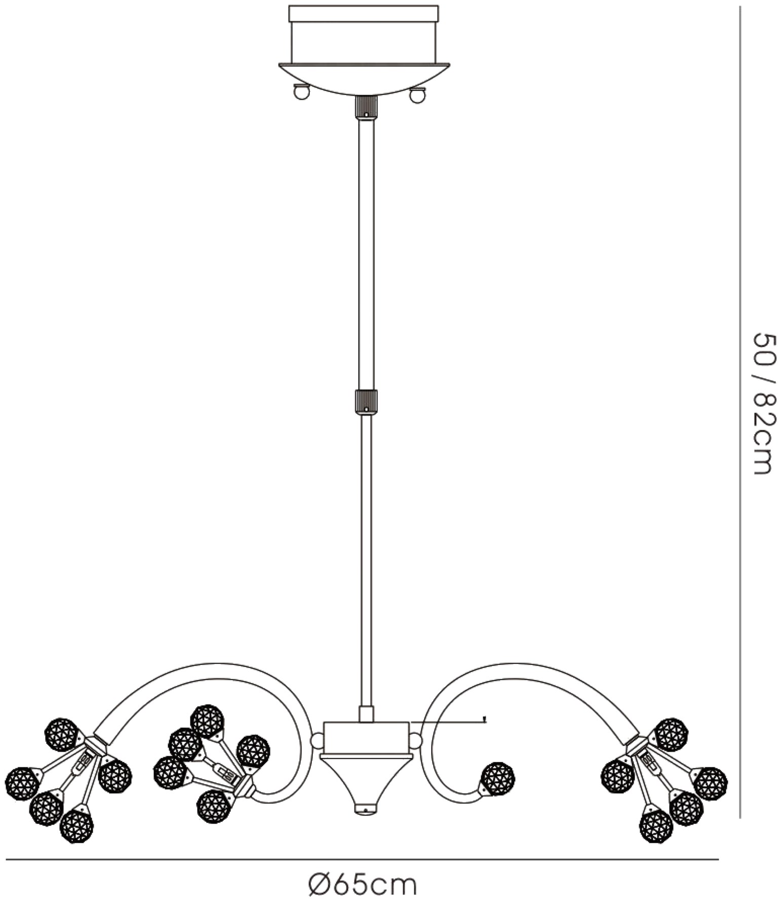 Octavia Polished Chrome Crystal Ceiling Lights Diyas Multi Arm Crystal Fittings